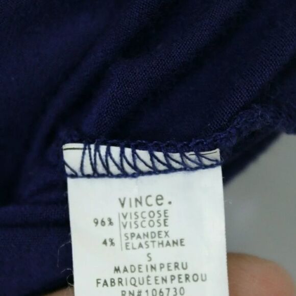 VINCE Blue Jersey Knit Round Neck Oversized Boxy S - Picture 6 of 7